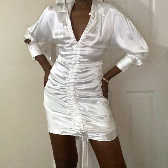 Zara white ruched dress Clearance